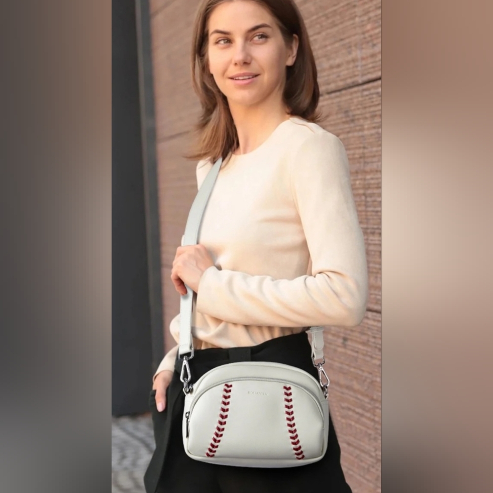 Cream Crossbody Bag with Rounded Shape - Picture 9 of 9